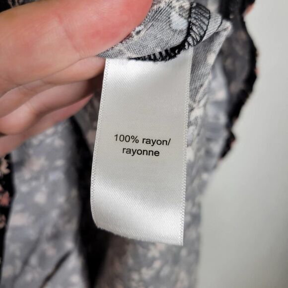 Maurices Floral Navy Blue Flutter Short Sleeve Ruffle Mini Dress Size Medium - Picture 6 of 9